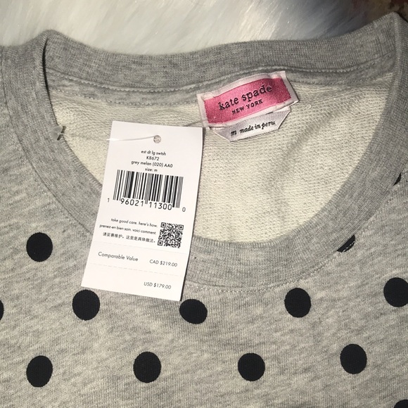 KATE SPADE ♠️ EASTERN DOT LOGO SWEATSHIRT - Picture 6 of 11